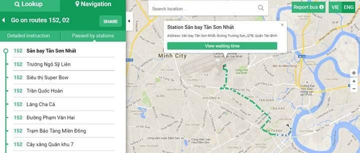 지도 ho chi minh bus route152